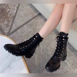 COPY - STUART WEITZMAN Laine Leather Combat Boots size 8.5